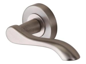 Aurora Lever on Round Rose - Satin Nickel