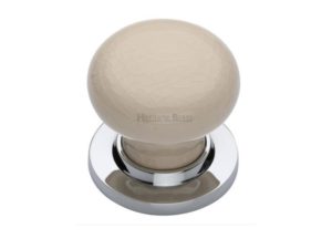 Cream Crackle Mortice Knob on Rose