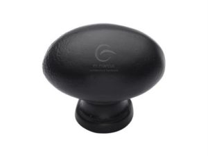 Matt Black Iron Oval Cabinet Knob