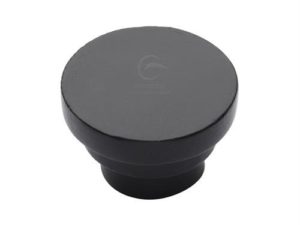 Matt Black Iron Round Stepped Cabinet Knob